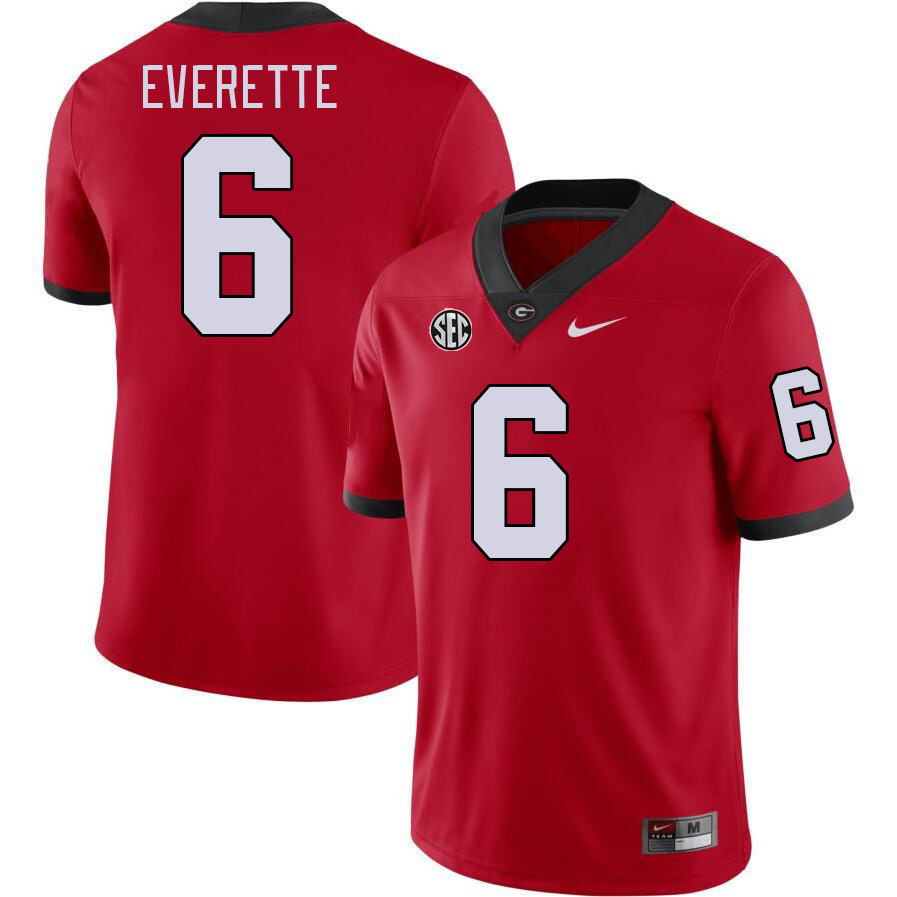 Men #6 Daylen Everette Georgia Bulldogs College Football Jerseys Stitched-Red - Click Image to Close
